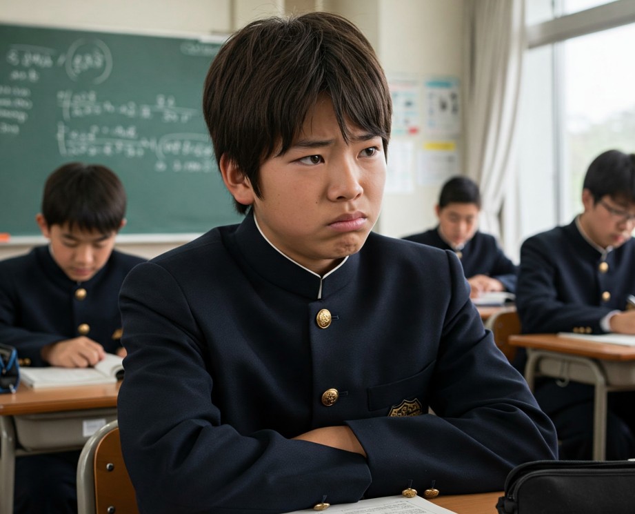授業について行けず悩む中学生